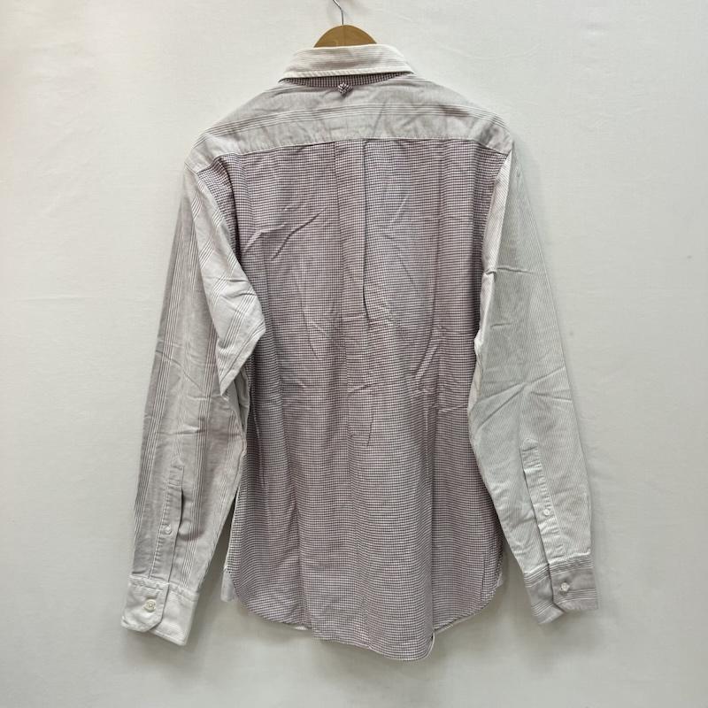 ブラックフリース ブルックスブラザーズ BLACK FLEECE シャツ、ブラウス 長袖 USA製 ランダムストライプ ボタンダウンシャツ サイズBB3 - 白 / ホワイト / white X 灰 / グレー / gray メンズ USED 古着 中古 50164851