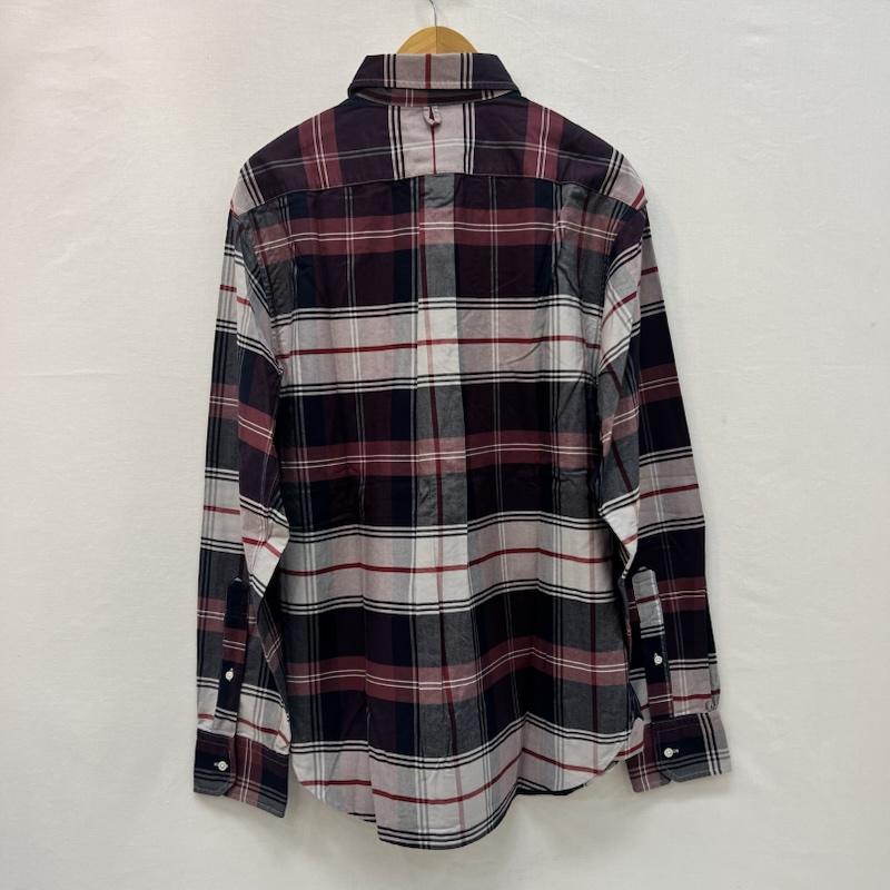 ブラックフリース ブルックスブラザーズ BLACK FLEECE シャツ、ブラウス 長袖 USA製 チェック ボタンダウンシャツ サイズBB3 - 紺 / ネイビー / navy X ボルドー / ボルドー / メンズ USED 古着 中古 50164852