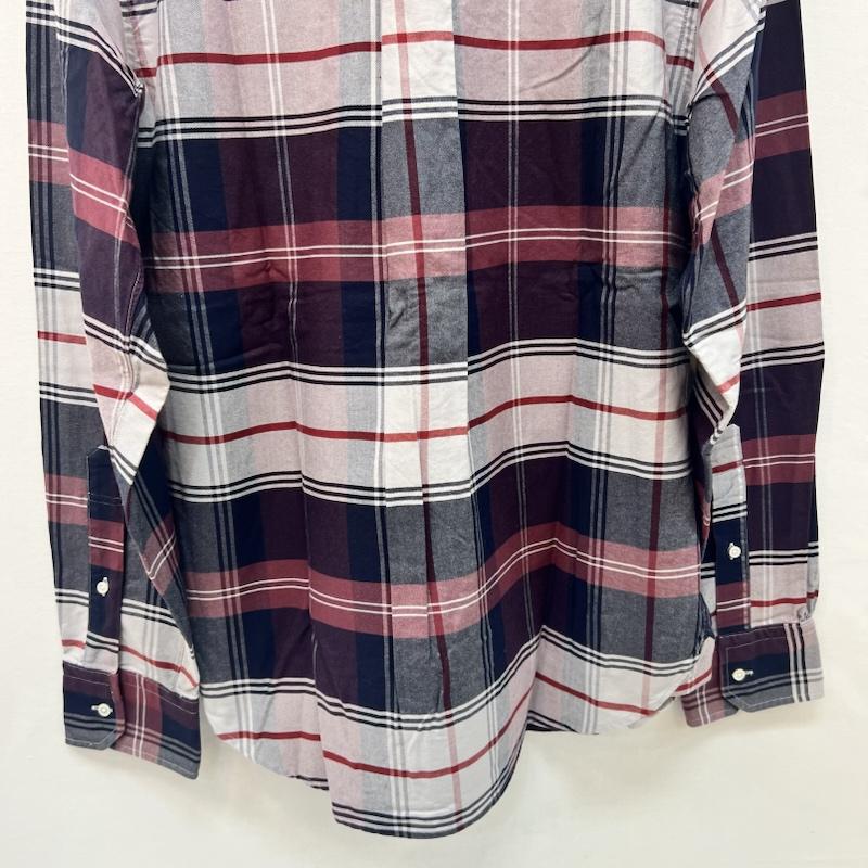 ブラックフリース ブルックスブラザーズ BLACK FLEECE シャツ、ブラウス 長袖 USA製 チェック ボタンダウンシャツ サイズBB3 - 紺 / ネイビー / navy X ボルドー / ボルドー / メンズ USED 古着 中古 50164852