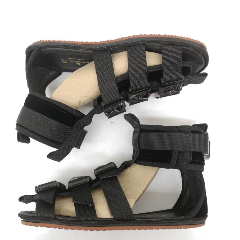 タオ コム デ ギャルソン TAO COMME des GARCONS サンダル サンダル ビジューストーン ベルクロ ストラップ ベロア サンダル 黒 / ブラック / black レディース USED 古着 中古 50164855