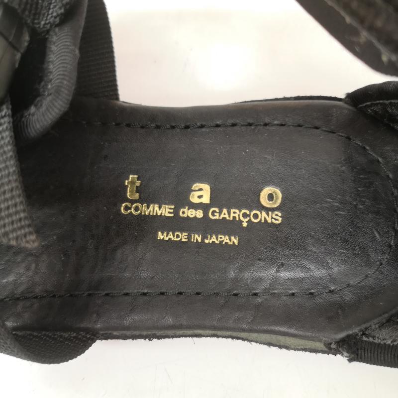 タオ コム デ ギャルソン TAO COMME des GARCONS サンダル サンダル ビジューストーン ベルクロ ストラップ ベロア サンダル 黒 / ブラック / black レディース USED 古着 中古 50164855