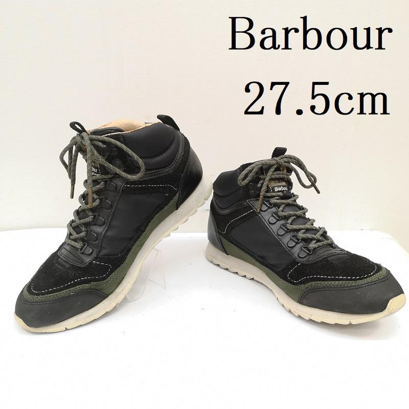 バーブァー Barbour アウトドアシューズ アウトドアシューズ BM-0032 レースアップ ハイキング アンクル ブーツ テキスタイル レザー ラバー 27.5cm 黒 / ブラック / black メンズ USED 古着 中古 50164856