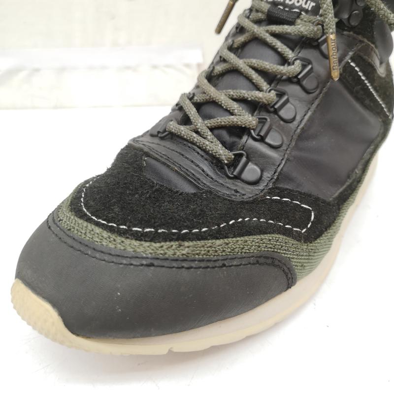 バーブァー Barbour アウトドアシューズ アウトドアシューズ BM-0032 レースアップ ハイキング アンクル ブーツ テキスタイル レザー ラバー 27.5cm 黒 / ブラック / black メンズ USED 古着 中古 50164856