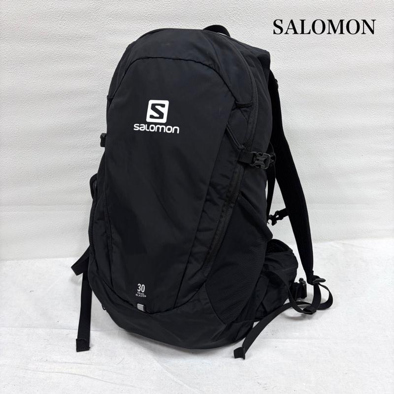 サロモン SALOMON リュックサック、デイパック リュックサック、デイバッグ TRAIL BLAZER トレイルブレイザー 30 バックパック リュック ロゴ ナイロン 多機能 アウトドア - ワンポイント X ロゴ、文字 X プリント 黒 / ブラック / black X 白 / ホワイト / white メンズ USED 古着 中古 50164858