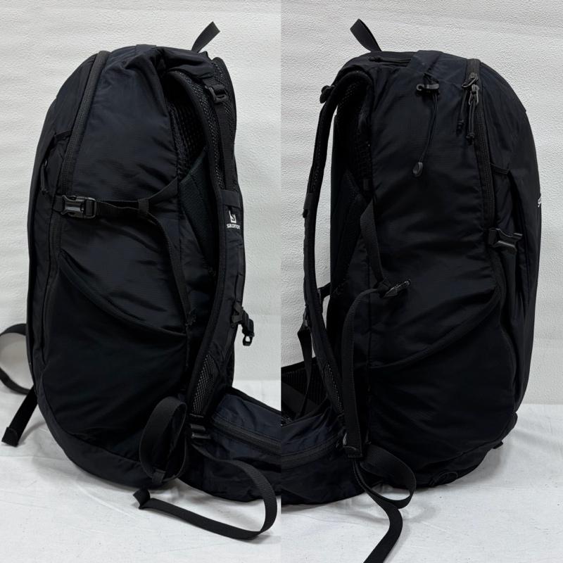 サロモン SALOMON リュックサック、デイパック リュックサック、デイバッグ TRAIL BLAZER トレイルブレイザー 30 バックパック リュック ロゴ ナイロン 多機能 アウトドア - ワンポイント X ロゴ、文字 X プリント 黒 / ブラック / black X 白 / ホワイト / white メンズ USED 古着 中古 50164858