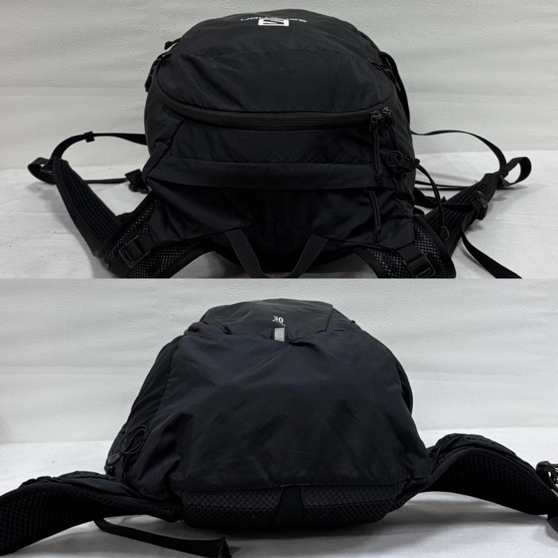 サロモン SALOMON リュックサック、デイパック リュックサック、デイバッグ TRAIL BLAZER トレイルブレイザー 30 バックパック リュック ロゴ ナイロン 多機能 アウトドア - ワンポイント X ロゴ、文字 X プリント 黒 / ブラック / black X 白 / ホワイト / white メンズ USED 古着 中古 50164858