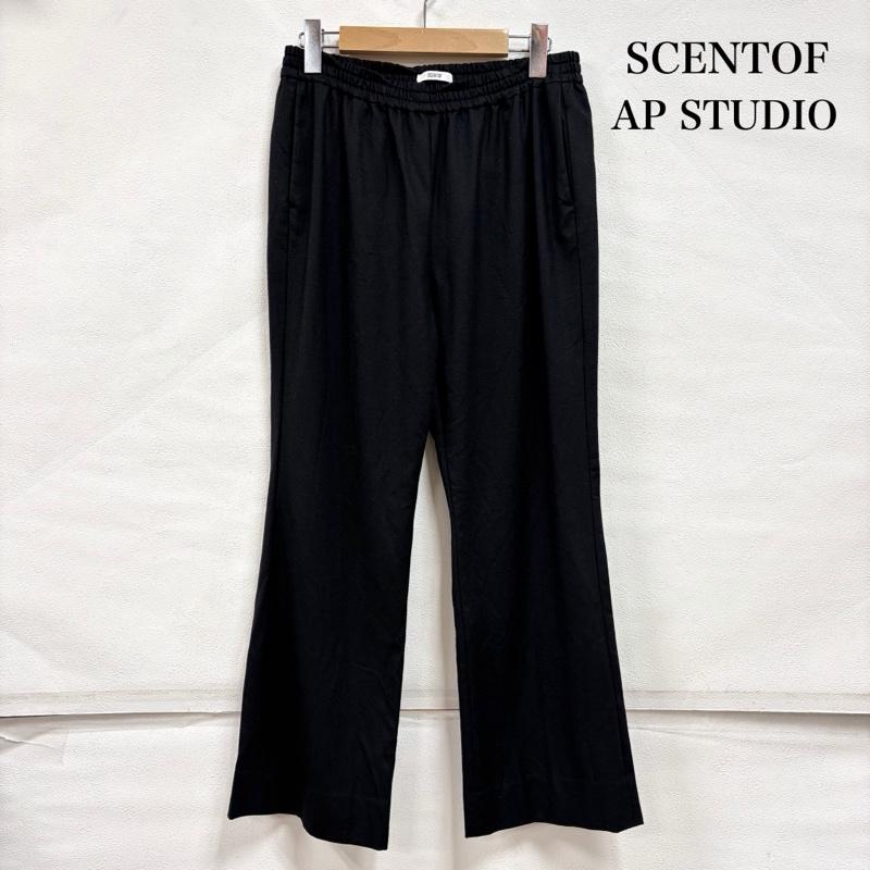 エーピー ストゥディオ AP STUDIO パンツ スラックス SCENTOF セントオブ イージーパンツ ウエストゴム ジョーゼットパンツ 38 38 無地 黒 / ブラック / black レディース USED 古着 中古 50164859