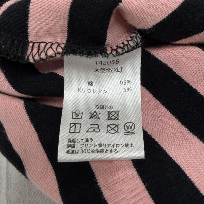 ガルフィー GALFY Tシャツ 半袖 ゴリ厨ニボーダー 半袖 Tシャツ Tee ロゴ 刺繍 レースアップ パンク Y2K XL ボーダー柄 X ロゴ、文字 X 刺繍 桃 / ピンク / pink X 黒 / ブラック / black メンズ USED 古着 中古 50164863