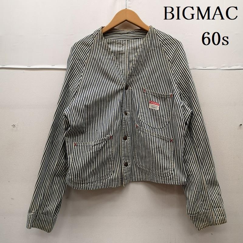 ビックマック BIGMAC ジャケット、上着 ジャンパー、ブルゾン 60s ヒッコリー ストライプ エンジニア ジャケット 短丈 - 白 / ホワイト / white X インディゴ / インディゴ / Indigo メンズ USED 古着 中古 50164864