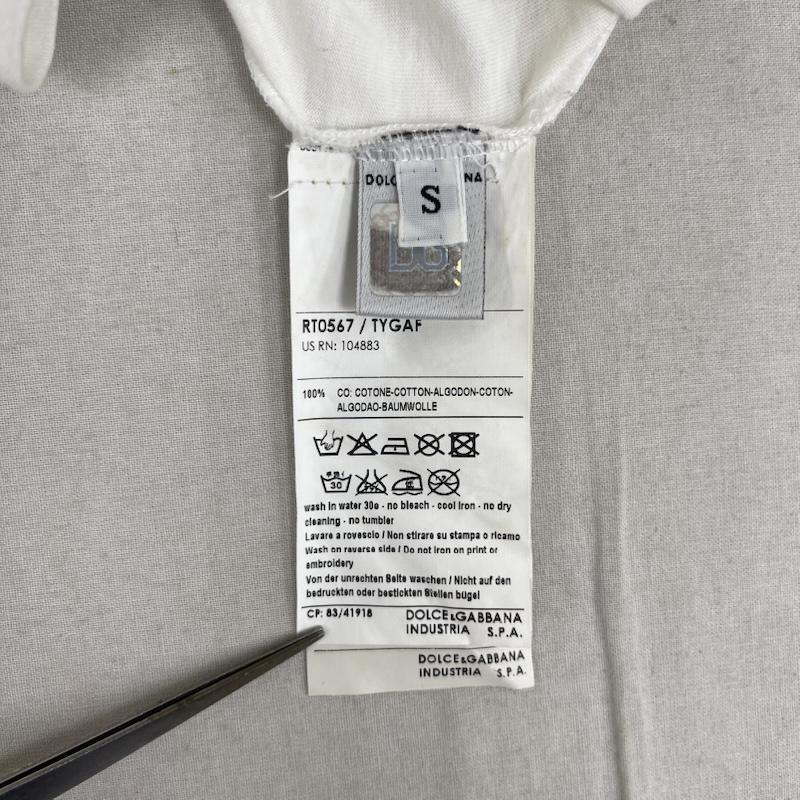 ドルチェアンドガッバーナ DOLCE&GABBANA Tシャツ 半袖 ACTION ラメ グラフィック プリント Tシャツ カットソー y2k S 白 / ホワイト / white メンズ USED 古着 中古 50164878