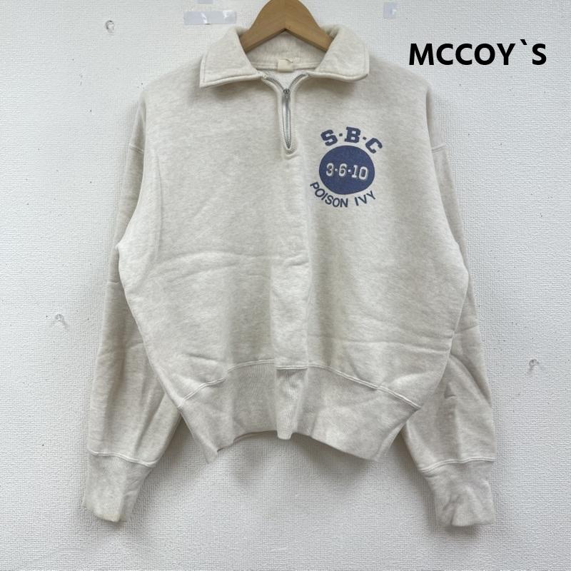 マッコイズ MCCOY`S トレーナー 長袖 旧タグ Sportswear ハーフジップ スウェット シャツ トレーナー 38 オフホワイト / オフホワイト / メンズ USED 古着 中古 50164880