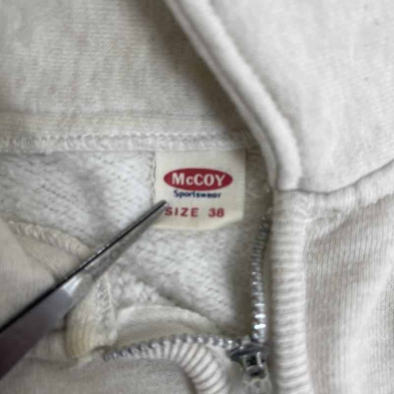 マッコイズ MCCOY`S トレーナー 長袖 旧タグ Sportswear ハーフジップ スウェット シャツ トレーナー 38 オフホワイト / オフホワイト / メンズ USED 古着 中古 50164880