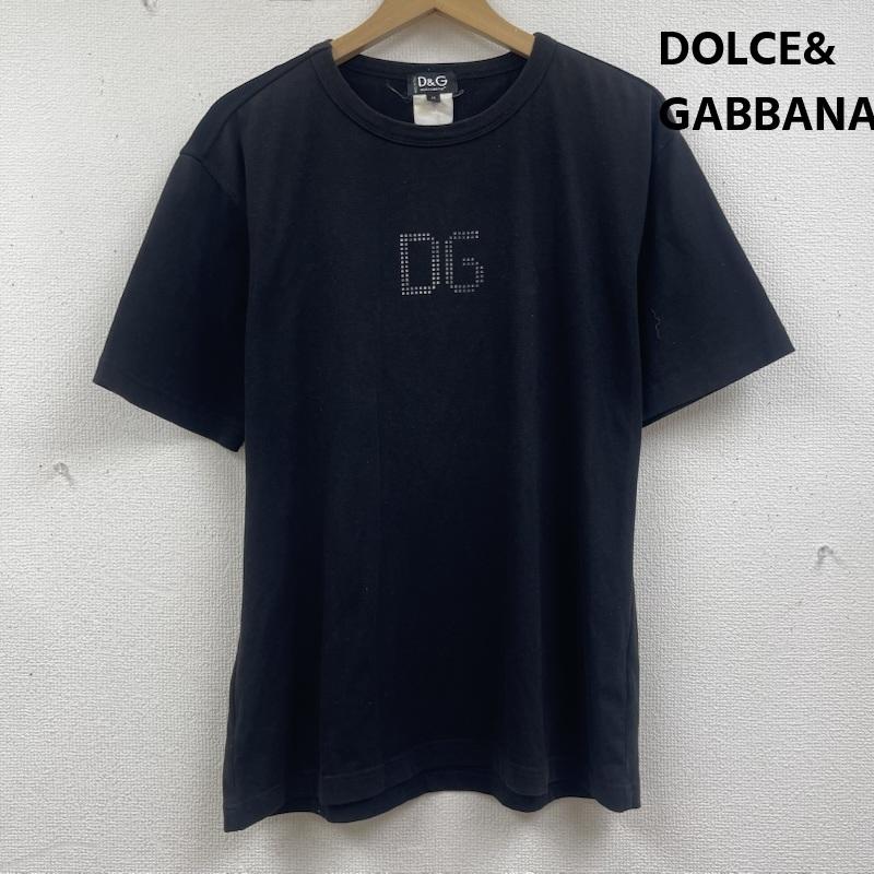 ドルチェアンドガッバーナ DOLCE&GABBANA Tシャツ 半袖 イタリア製 ストーン ロゴ メッシュ切替 Tシャツ カットソー M 黒 / ブラック / black メンズ USED 古着 中古 50164882