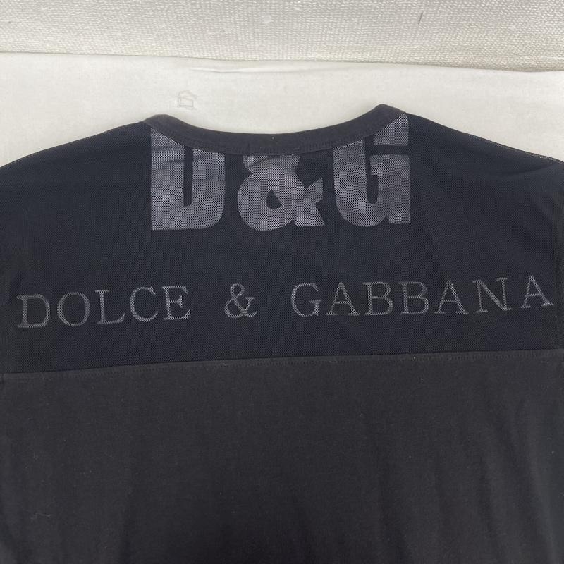 ドルチェアンドガッバーナ DOLCE&GABBANA Tシャツ 半袖 イタリア製 ストーン ロゴ メッシュ切替 Tシャツ カットソー M 黒 / ブラック / black メンズ USED 古着 中古 50164882