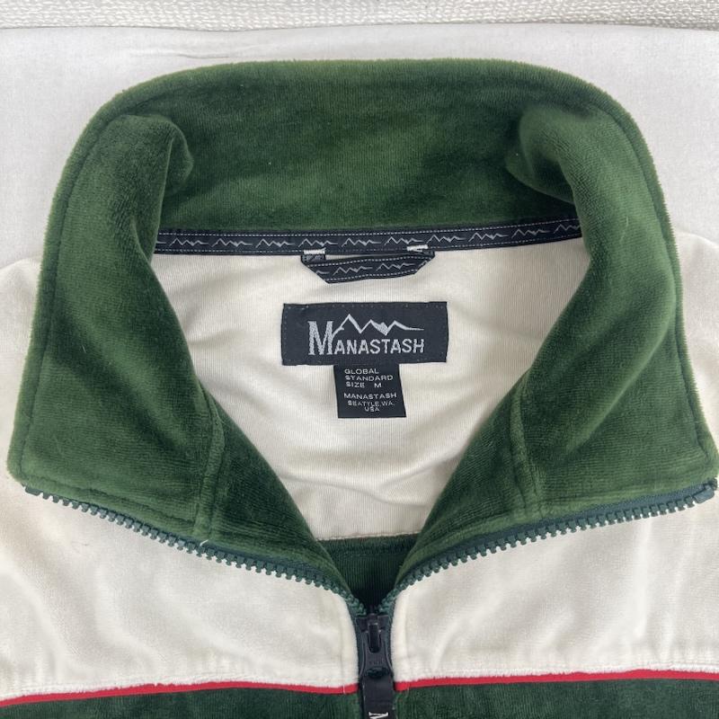 マナスタッシュ MANASTASH パーカー 長袖 VELVET TRACK JACKET ベロア ジップアップ パーカー 7924252013 M 緑 / グリーン / green メンズ USED 古着 中古 50164884