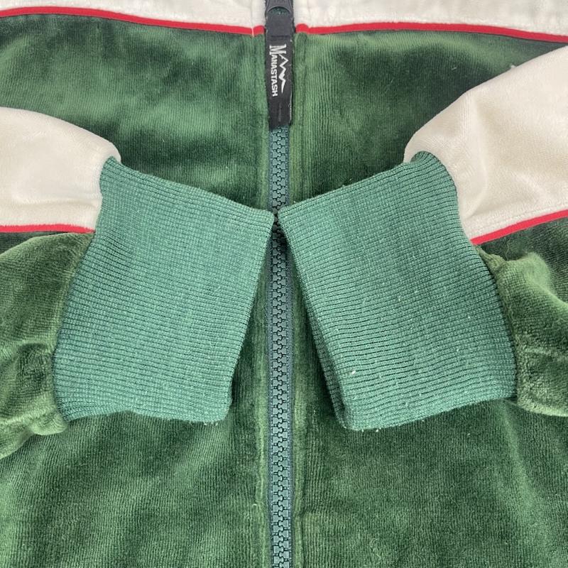 マナスタッシュ MANASTASH パーカー 長袖 VELVET TRACK JACKET ベロア ジップアップ パーカー 7924252013 M 緑 / グリーン / green メンズ USED 古着 中古 50164884