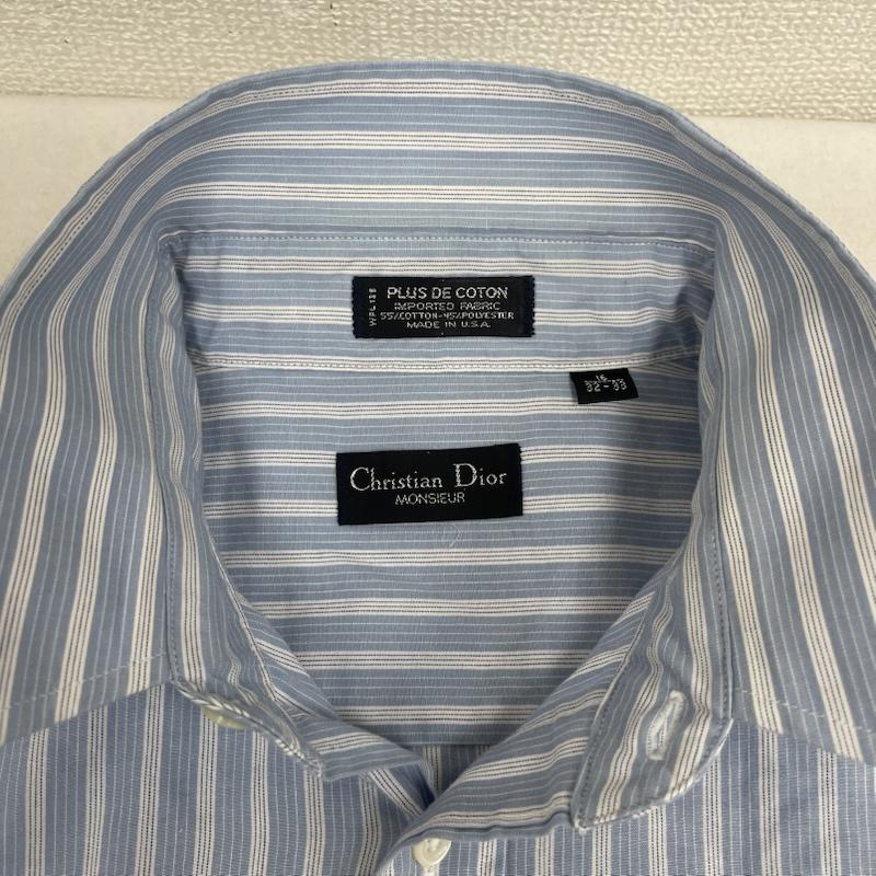 クリスチャンディオール Christian Dior シャツ、ブラウス 長袖 USA製 MONSIEUR ヴィンテージ ストライプ ドレス シャツ 水色 / ライトブルー / メンズ USED 古着 中古 50164890