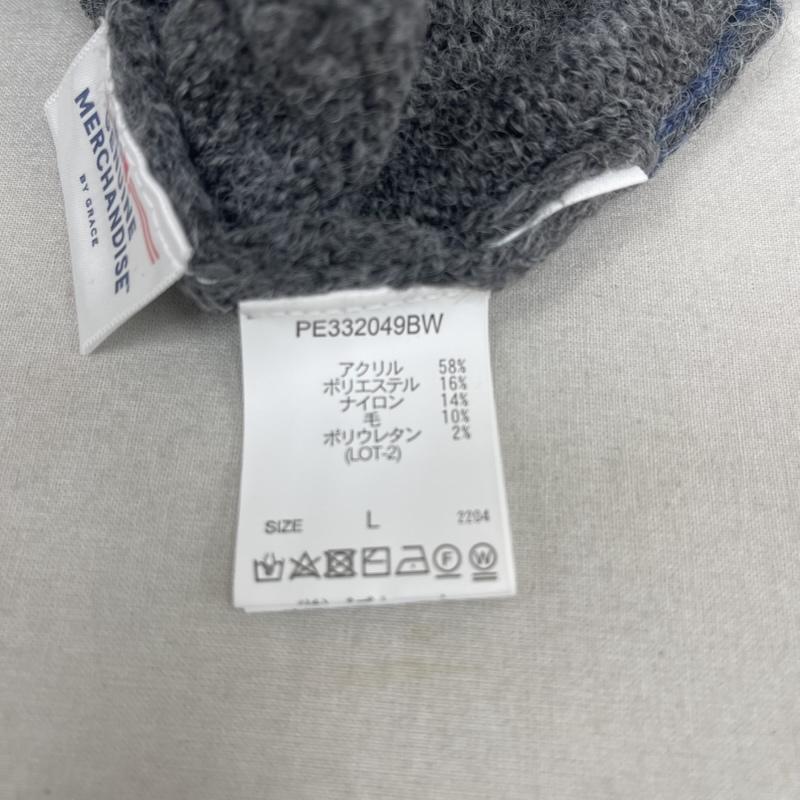 古着 USED ニット、セーター 長袖 Perushu MLB コラボ モヘアタッチ ボーダー ニット pe332049bw L 青 / ブルー / blue メンズ USED 古着 中古 50164892