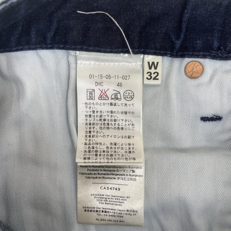 デンハム DENHAM パンツ デニム、ジーンズ インディゴ ウォッシュ加工 ストレッチ スリムフィット デニム パンツ 01-15-05-11-027 32インチ インディゴ / インディゴ / Indigo メンズ USED 古着 中古 50164895