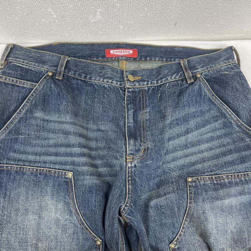 古着 USED パンツ デニム、ジーンズ KAHASEN ダブルニー ペインター ワイド デニム パンツ 38 インディゴ / インディゴ / Indigo メンズ USED 古着 中古 50164896