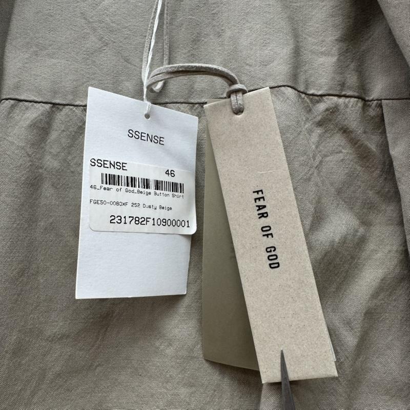 フィアーオブゴッド Fear of God シャツ、ブラウス 長袖 Eternal Button Front Shirt レギュラーカラー シャツ FGE50-008OXF 46 ベージュ / ベージュ / beige メンズ USED 古着 中古 50164897