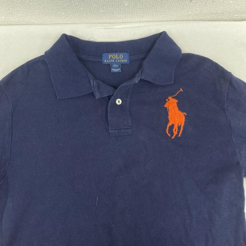 ポロラルフローレン POLO RALPH LAUREN ポロシャツ 半袖 ビッグポニー パッチ 刺繍 半袖 ポロシャツ トップス L 紺 / ネイビー / navy メンズ USED 古着 中古 50164900