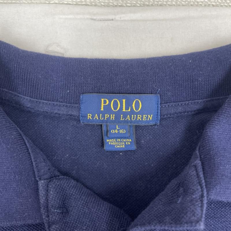 ポロラルフローレン POLO RALPH LAUREN ポロシャツ 半袖 ビッグポニー パッチ 刺繍 半袖 ポロシャツ トップス L 紺 / ネイビー / navy メンズ USED 古着 中古 50164900
