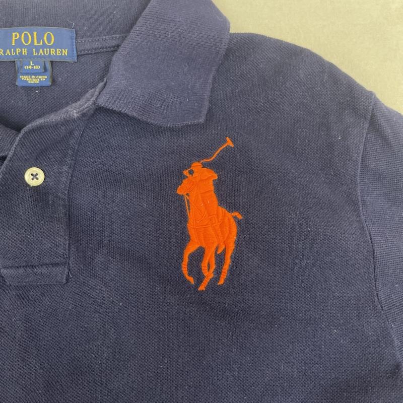 ポロラルフローレン POLO RALPH LAUREN ポロシャツ 半袖 ビッグポニー パッチ 刺繍 半袖 ポロシャツ トップス L 紺 / ネイビー / navy メンズ USED 古着 中古 50164900