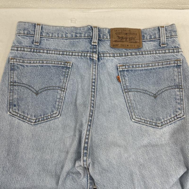 リーバイス Levi s パンツ デニム、ジーンズ USA製 505 ボタン裏 585 ストレート デニム パンツ 33インチ インディゴ / インディゴ / Indigo メンズ USED 古着 中古 50164901