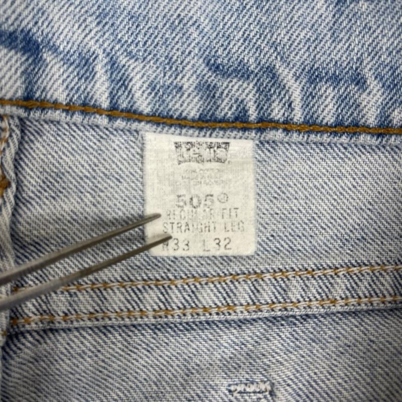 リーバイス Levi s パンツ デニム、ジーンズ USA製 505 ボタン裏 585 ストレート デニム パンツ 33インチ インディゴ / インディゴ / Indigo メンズ USED 古着 中古 50164901