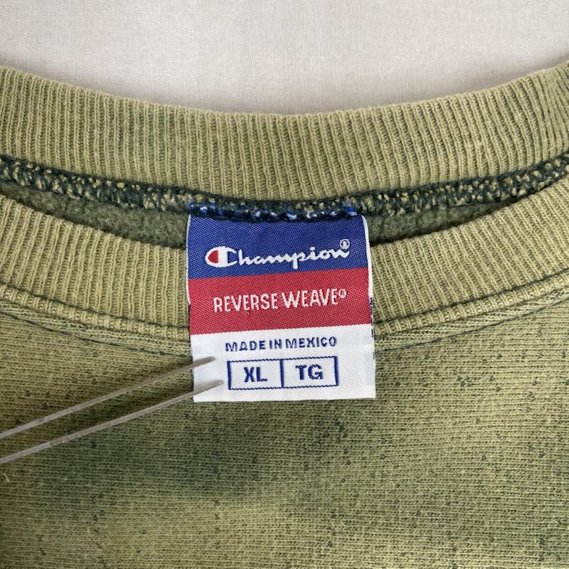 チャンピオン Champion トレーナー 長袖 メキシコ製 REVERSE WEAVE スウェット シャツ フェードグリーン XL カーキオリーブ / カーキオリーブ / メンズ USED 古着 中古 50164902