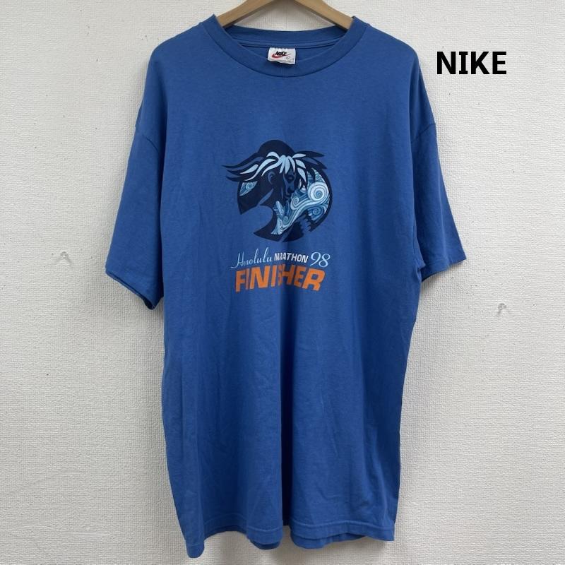 ナイキ NIKE Tシャツ 半袖 90s 銀タグ ヴィンテージ プリント Tシャツ カットソー HONOLULU ホノルルマラソン L 青 / ブルー / blue メンズ USED 古着 中古 50164905