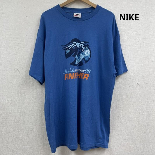 ナイキ NIKE Tシャツ 半袖 90s 銀タグ ヴィンテージ プリント Tシャツ カットソー HONOLULU ホノルルマラソン L 青 / ブルー / blue メンズ USED 古着 中古 50164905