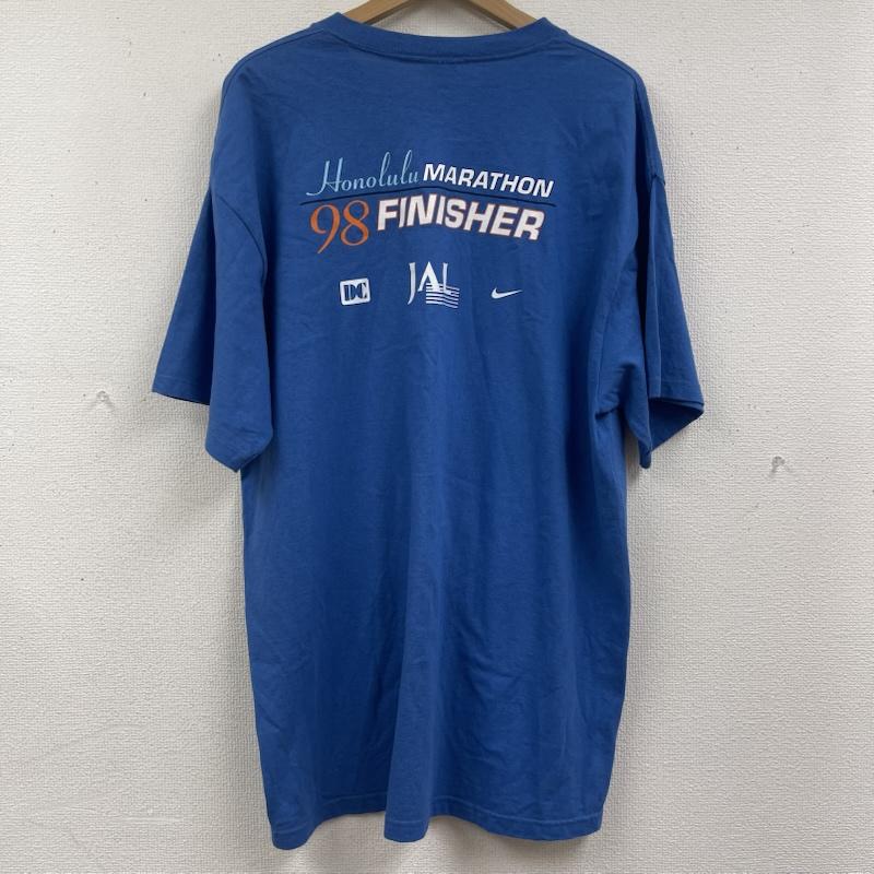 ナイキ NIKE Tシャツ 半袖 90s 銀タグ ヴィンテージ プリント Tシャツ カットソー HONOLULU ホノルルマラソン L 青 / ブルー / blue メンズ USED 古着 中古 50164905