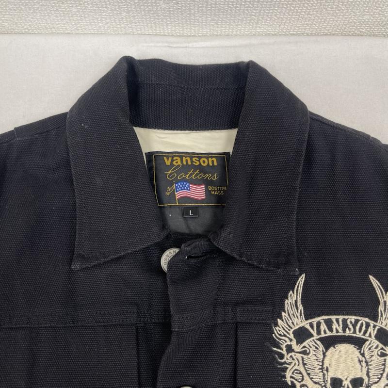 ヴァンソン VANSON ベスト ベスト スカル ドクロ パッチ 刺繍 サイド編み上げ バイカー ベスト 黒 / ブラック / black メンズ USED 古着 中古 50164908