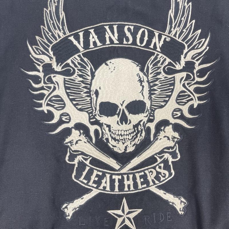 ヴァンソン VANSON ベスト ベスト スカル ドクロ パッチ 刺繍 サイド編み上げ バイカー ベスト 黒 / ブラック / black メンズ USED 古着 中古 50164908
