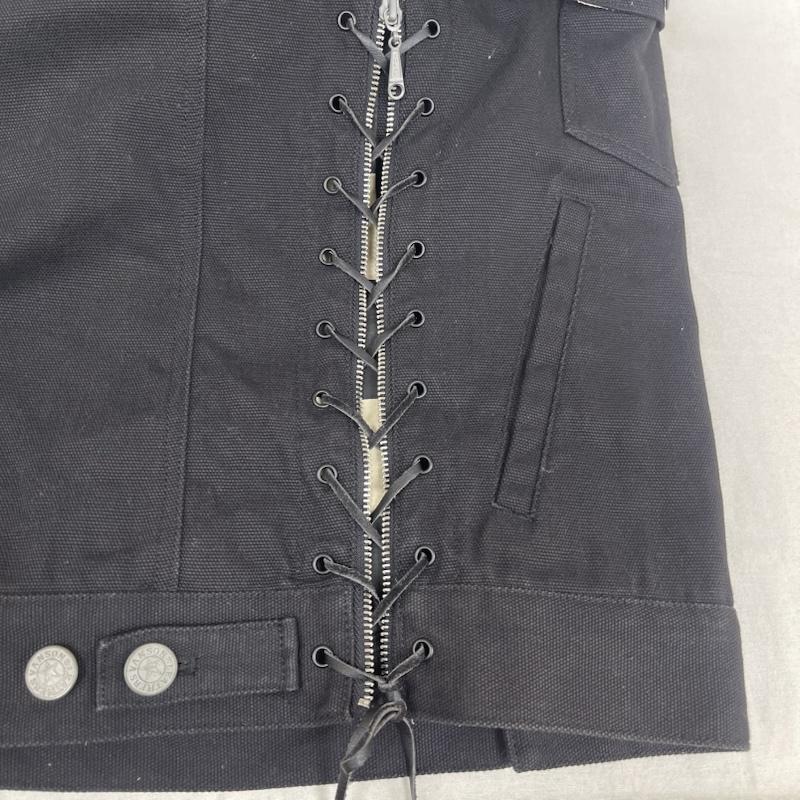 ヴァンソン VANSON ベスト ベスト スカル ドクロ パッチ 刺繍 サイド編み上げ バイカー ベスト 黒 / ブラック / black メンズ USED 古着 中古 50164908