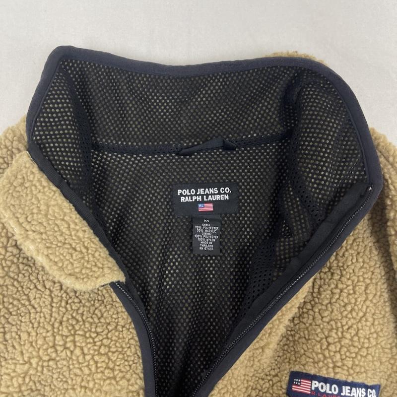 ポロジーンズカンパニー POLO JEANS COMPANY ジャケット、上着 ジャンパー、ブルゾン テディフリース ロゴパッチ ジップアップ ジャケット アウター M ベージュ / ベージュ / beige メンズ USED 古着 中古 50164909