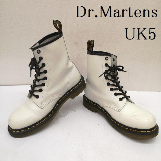 ドクターマーチン Dr.Martens ブーツ 一般 11822 8ホール ブーツ レザー UK：5 白 / ホワイト / white レディース USED 古着 中古 50164914