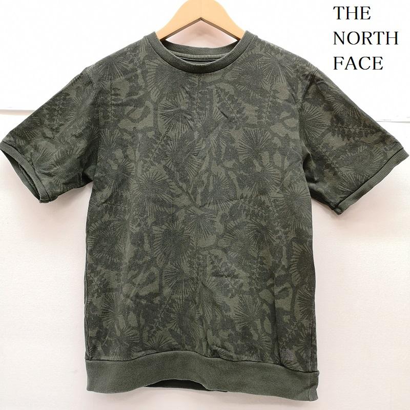 ザノースフェイス THE NORTH FACE Tシャツ 半袖 ヤシの木 植物 ボタニカルリーフ柄 総柄 ヘビーコットン Tシャツ 半袖 NT11933R S カーキ / カーキ / khaki メンズ USED 古着 中古 50164917