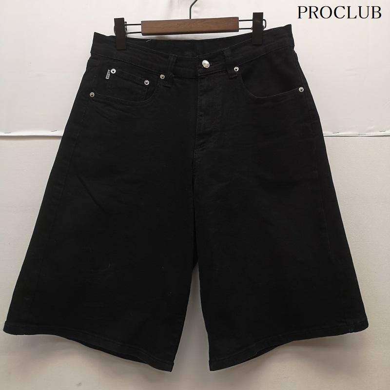 古着 USED パンツ ショートパンツ PROCLUB ヘビーウェイト オーバーサイズ バギー デニム ショート パンツ 32PC0604 32インチ 黒 / ブラック / black メンズ USED 古着 中古 50164918