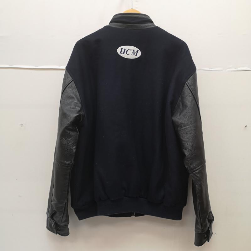 古着 USED ジャケット、上着 ジャケット、ブレザー NORTH END カナダ製 メルトンウール 牛革 スタジャン スタジアム ジャンパー ロゴ 刺繍 L 紺 / ネイビー / navy メンズ USED 古着 中古 50164920