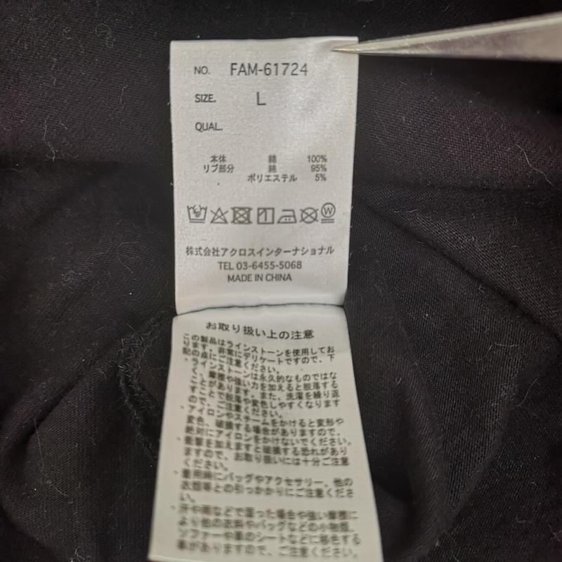 フブ FUBU Tシャツ 半袖 天竺コットン ラインストーン 装飾 半袖 Tシャツ FAM-61724 L 黒 / ブラック / black メンズ USED 古着 中古 50164921