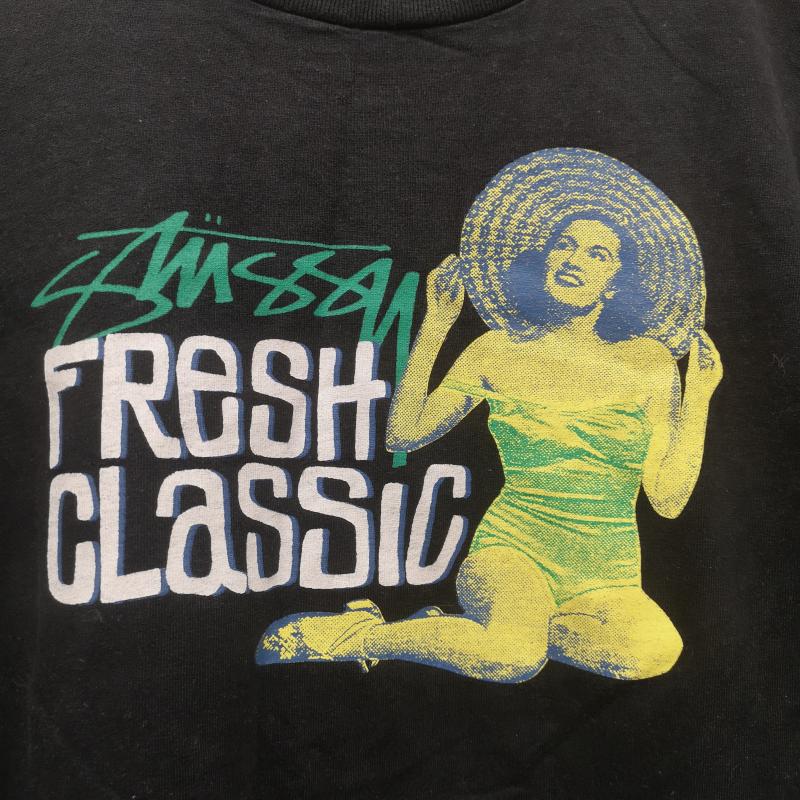 ステューシー STUSSY Tシャツ 半袖 ネオンカラー クラシック フォトグラフィック プリント Fresh Classic 半袖Tシャツ M 黒 / ブラック / black メンズ USED 古着 中古 50164923