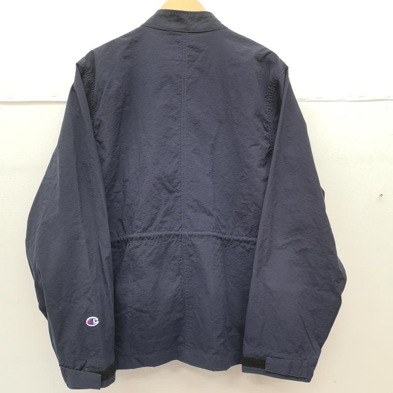 チャンピオン Champion ジャケット、上着 ジャケット、ブレザー 20SS アーチロゴ 刺繡 スタンドカラー仕様 立襟 ナイロンジャケット C8-R604 L 紺 / ネイビー / navy メンズ USED 古着 中古 50164925