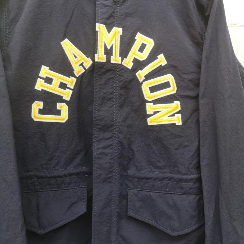 チャンピオン Champion ジャケット、上着 ジャケット、ブレザー 20SS アーチロゴ 刺繡 スタンドカラー仕様 立襟 ナイロンジャケット C8-R604 L 紺 / ネイビー / navy メンズ USED 古着 中古 50164925