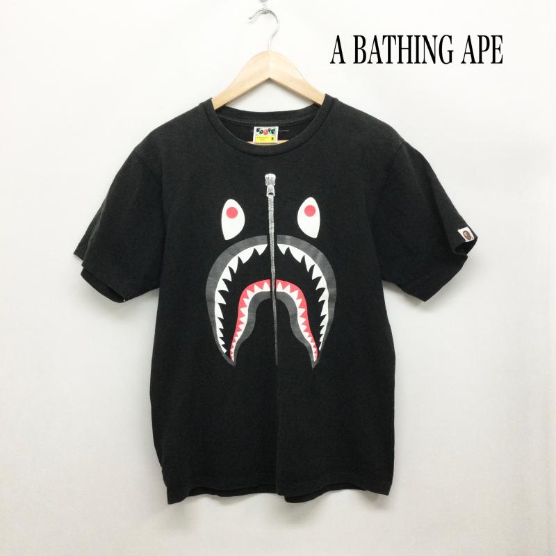 アベイシングエイプ A BATHING APE Tシャツ 半袖 a bathing ape 001TEK301003M Tシャツ　シャーク M プリント 黒 / ブラック / black メンズ USED 古着 中古 50164927