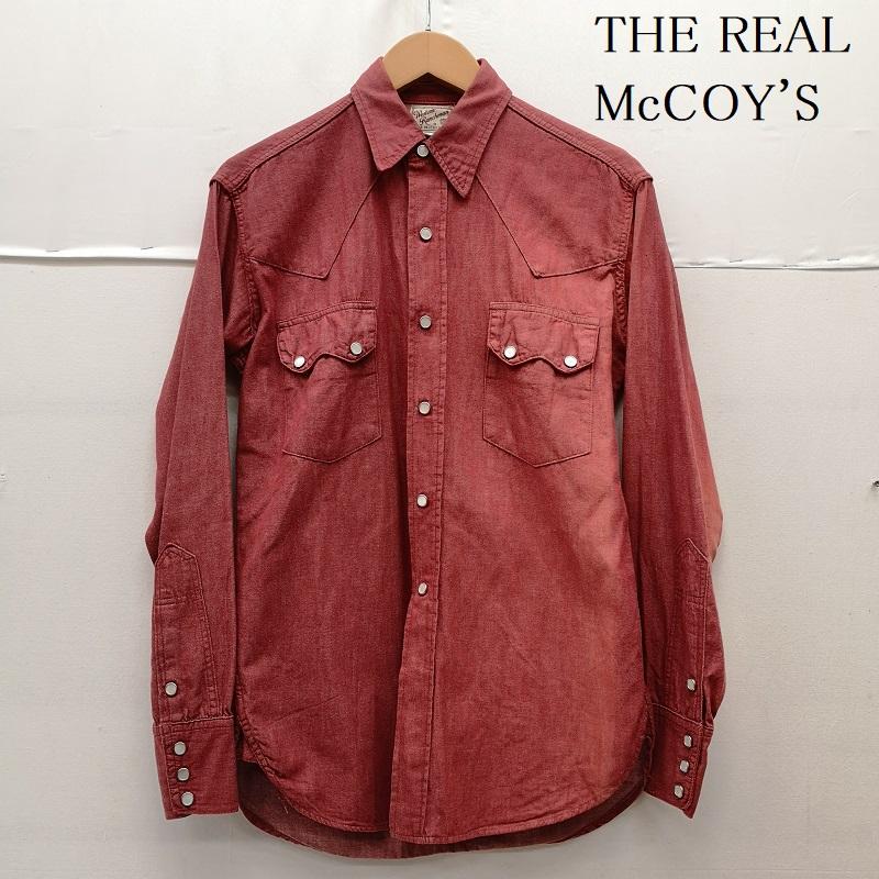 ザリアルマッコイズ THE REAL McCOY S シャツ、ブラウス 長袖 スナップボタン シャンブレー ウエスタン シャツ LOT 108 サイズ14 S 赤 / レッド / red メンズ USED 古着 中古 50164928