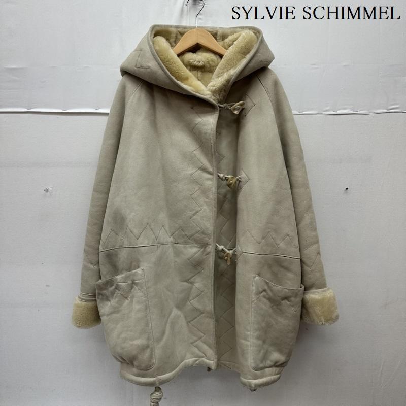 古着 USED コート コート一般 SYLVIE SCHIMMEL 裏地 ボア リアル ムートン レザー フーデッド コート 38 白 / ホワイト / white X アイボリー / アイボリー / レディース USED 古着 中古 50164930