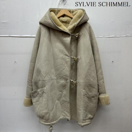 古着 USED コート コート一般 SYLVIE SCHIMMEL 裏地 ボア リアル ムートン レザー フーデッド コート 38 白 / ホワイト / white X アイボリー / アイボリー / レディース USED 古着 中古 50164930